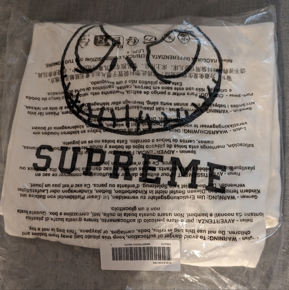Supreme White Skeleton Tee L